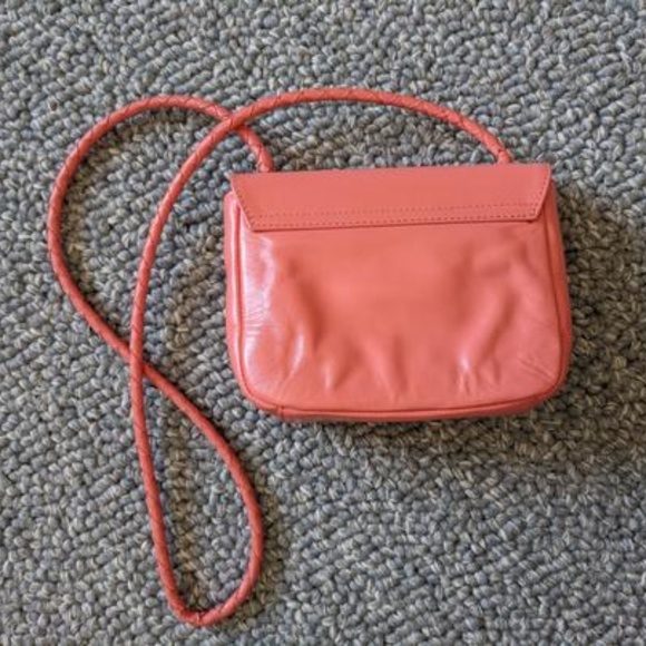 Coachella "V" Coral Calfskin Leather Crossbody Bag - Picture 3 of 3